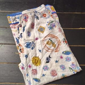 LABEL OF LOVE WOMEN'S LINEN CABO STYLE WIDE LEG PATTERN PANTS